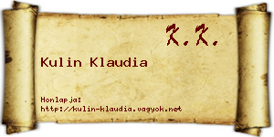 Kulin Klaudia névjegykártya