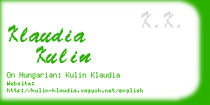 klaudia kulin business card